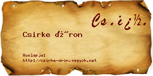 Csirke Áron névjegykártya